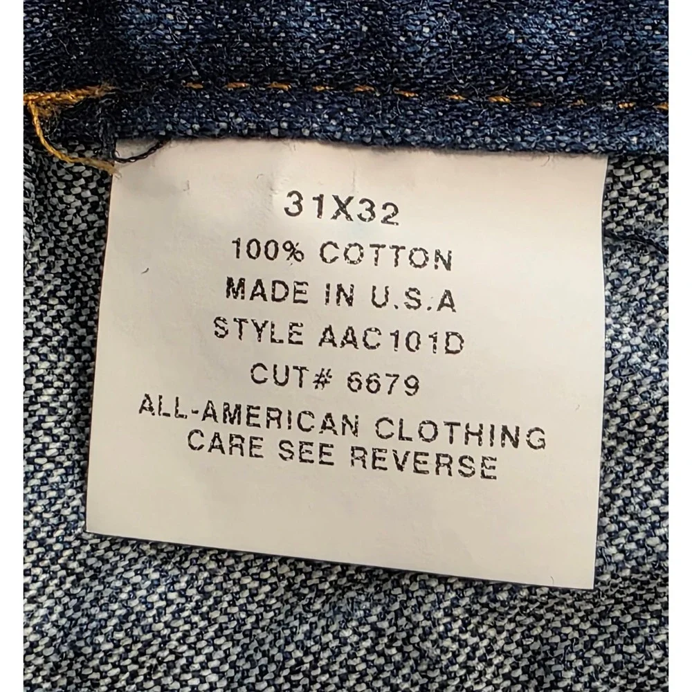 All American Clothing Co‎ Men's Dark Wash Straight Leg Jeans 31x32